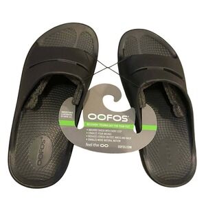 OOFOS Ooahh Slide Sandals – Fits Smaller than Marked (M6/W8) – EU 38 – Black